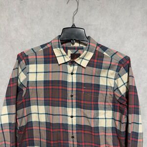PrAna Shirt Men‎ S Multicolor Plaid Flannel Long Sleeve Button Up Outdoor Casual